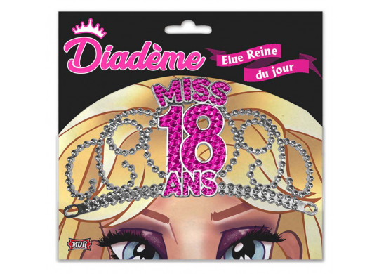 Diadème miss 18 ans fuschia