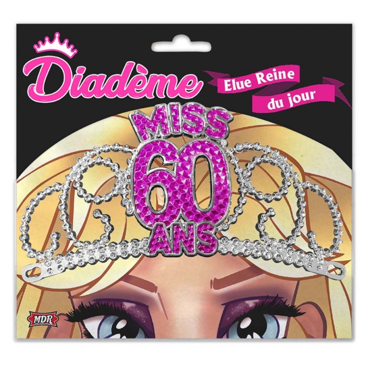 Diadème miss 60 ans fuschia