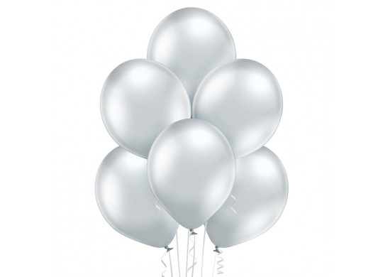 Ballon uni 12 cm glossy argent x 25