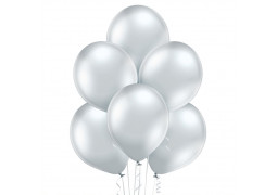 Ballon uni 30 cm glossy argent x 8