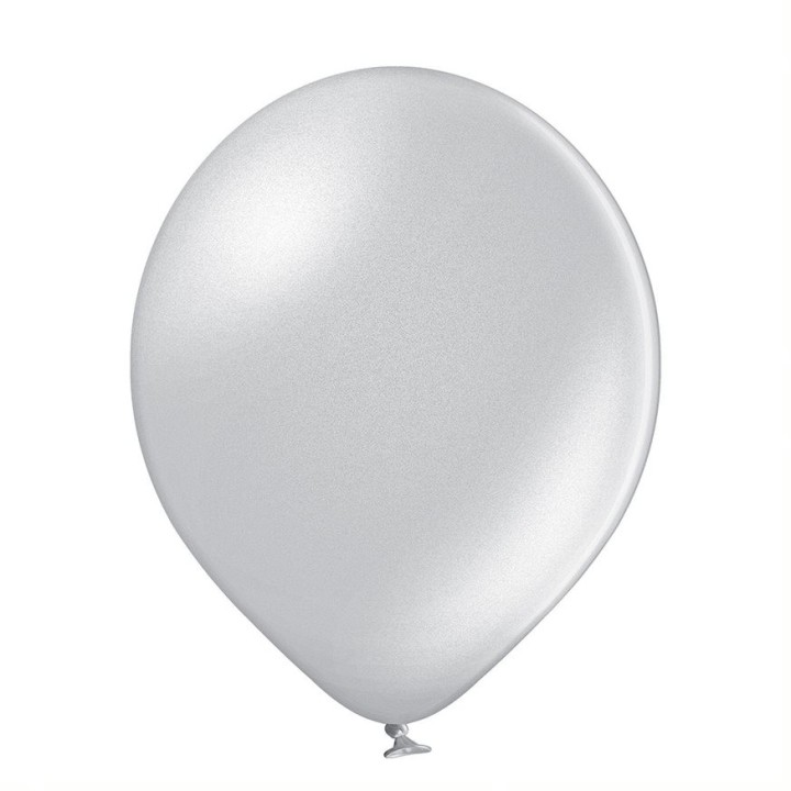 Ballon uni 27 cm métalisé argent x 8
