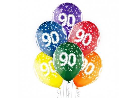 Ballons anniversaire 90 ans x 6