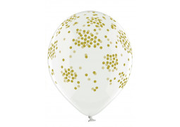 Ballon transparent confettis or x 6