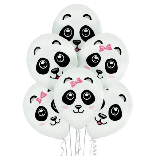 Ballon blanc pandas x 6