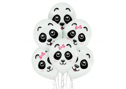 Ballon blanc pandas x 6