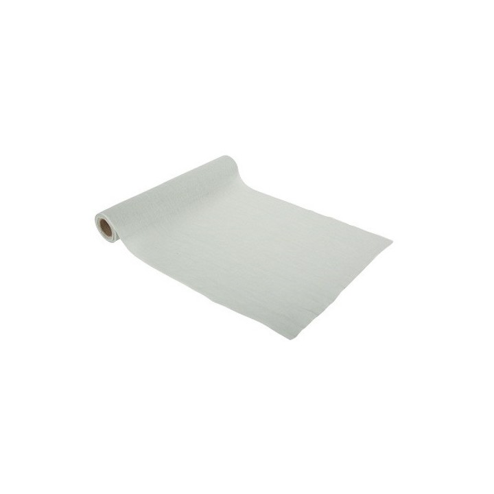 Chemin de table mousseline vert eucalyptus 28cmx5m