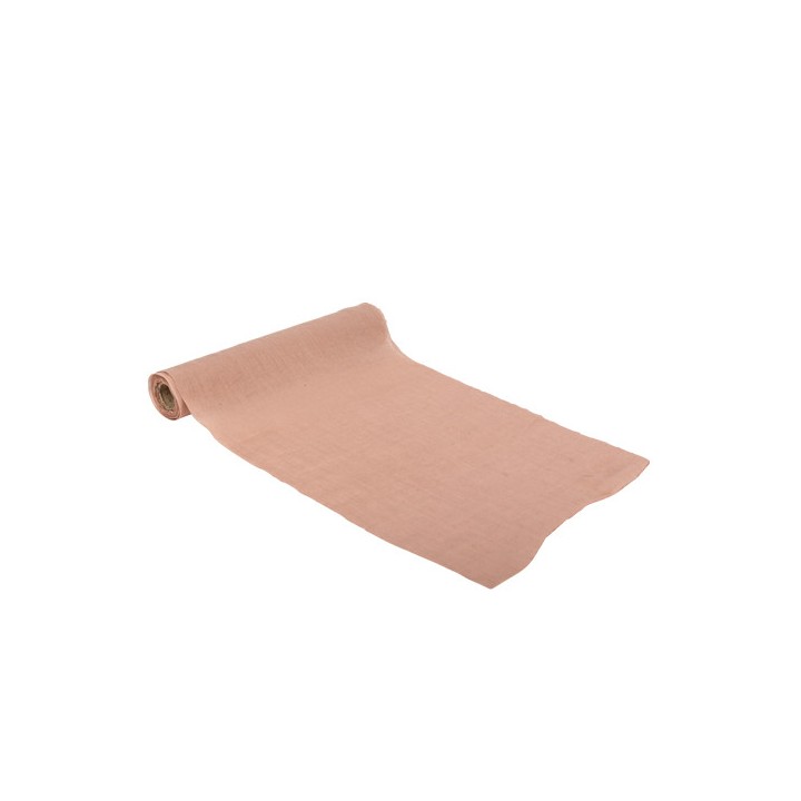 Chemin de table mousseline vieux rose 28cmx5m