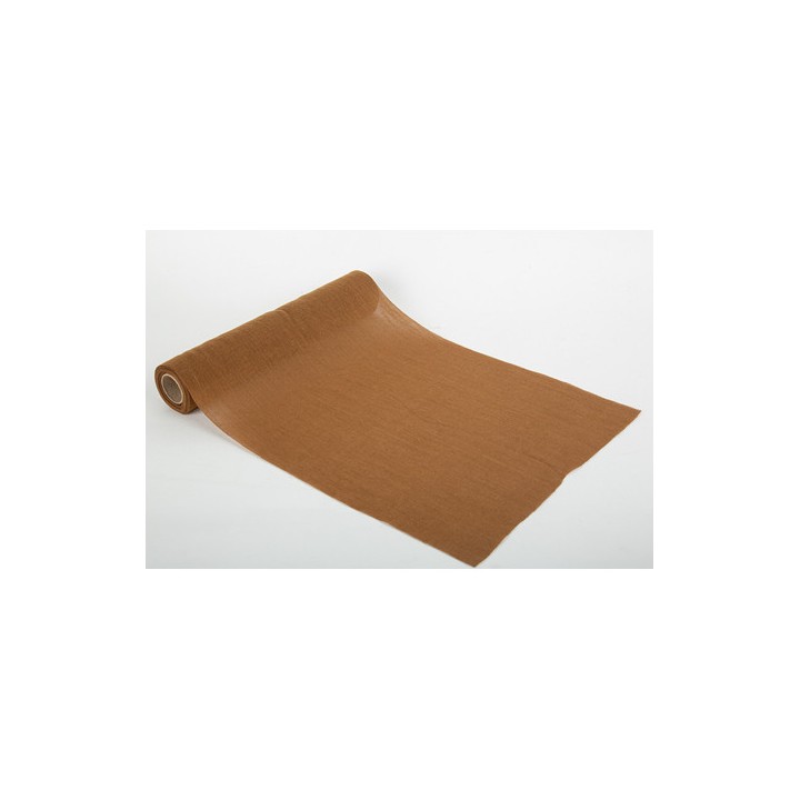 Chemin de table mousseline cognac 28cmx5m