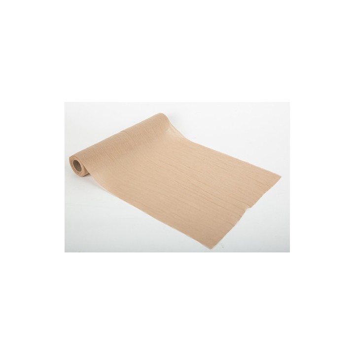 Chemin de table mousseline noisette 28cmx5m