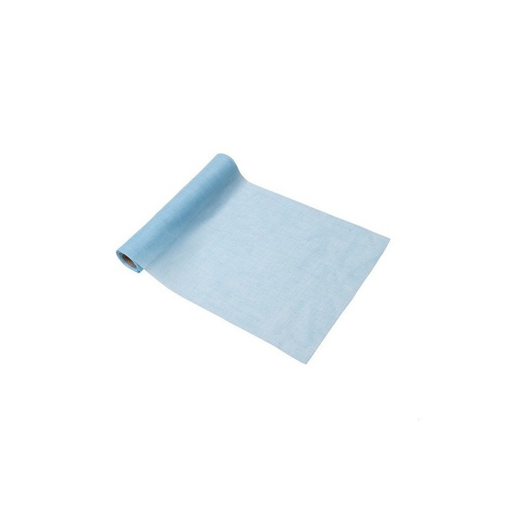 Chemin de table mousseline ciel 28cmx5m