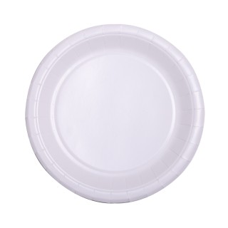 Assiette ronde carton blanc 22 cm
