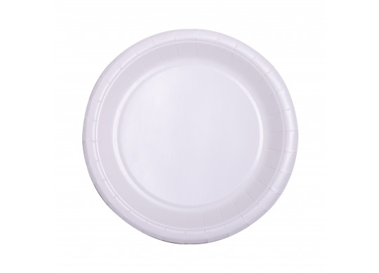 Assiette ronde carton blanc 22 cm