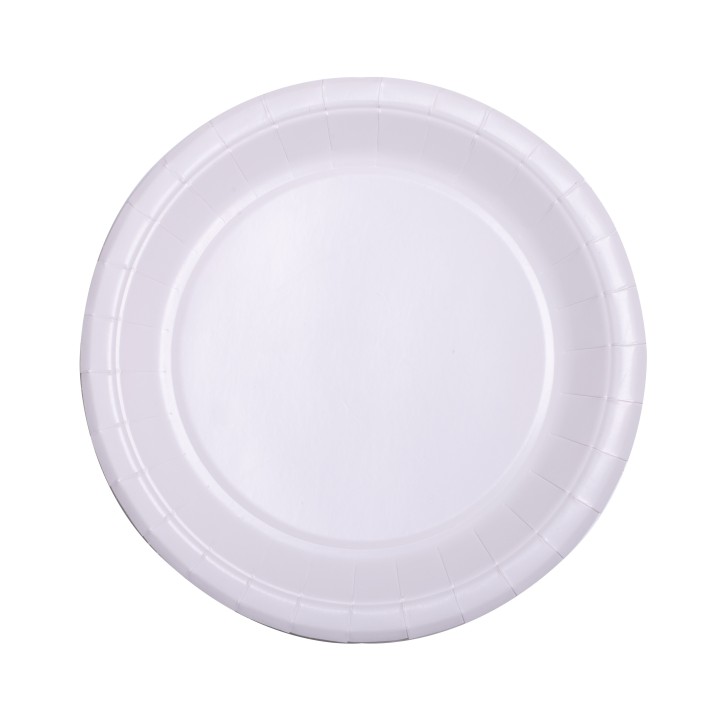 Assiette ronde carton blanc 22 cm