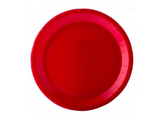 Assiette ronde carton rouge 22cm