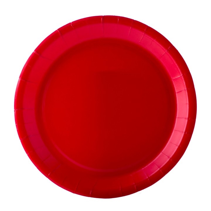 Assiette ronde carton rouge 22cm