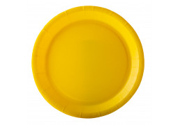 Assiette ronde carton jaune 22cm