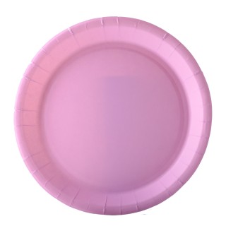 Assiette ronde carton rose pastel 22cm
