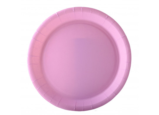 Assiette ronde carton rose pastel 22cm