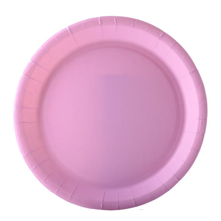 Assiette ronde carton rose pastel 22cm