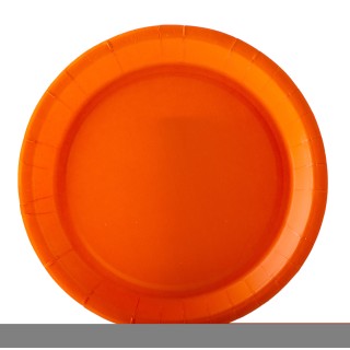 Assiette ronde carton mandarine 22cm