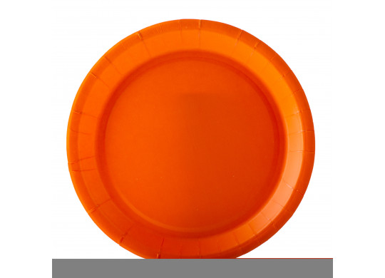 Assiette ronde carton mandarine 22cm