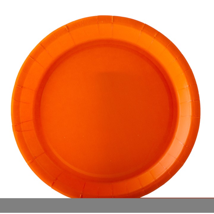 Assiette ronde carton mandarine 22cm
