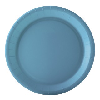 Assiette ronde carton bleu pastel 22 cm