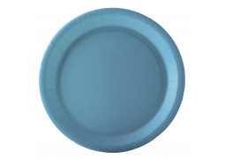 Assiette ronde carton bleu pastel 22 cm
