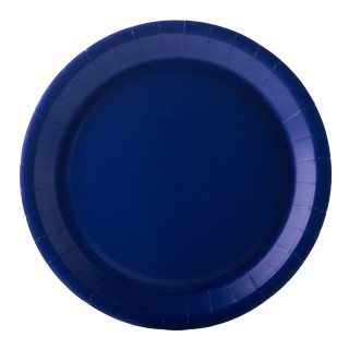 Assiette ronde carton bleu marine 22cm