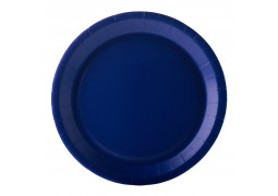 Assiette ronde carton bleu marine 22cm