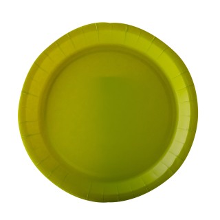 Assiette ronde carton vert anis 22cm