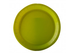 Assiette ronde carton vert anis 22cm