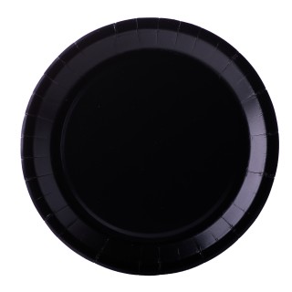 Assiette ronde carton noir 22cm
