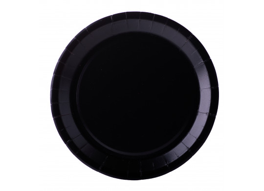Assiette ronde carton noir 22cm