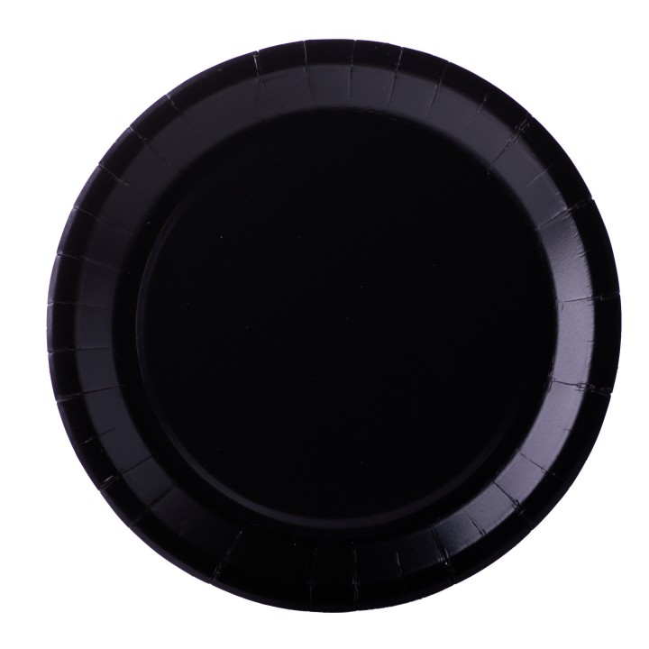 Assiette ronde carton noir 22cm