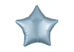 Ballon aluminium étoile bleu pastel mat