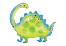 Ballon aluminium forme dinosaure vert/bleu