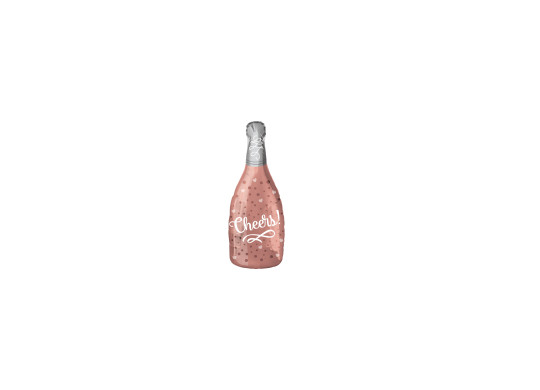 Ballon aluminium bouteille de champagne rose