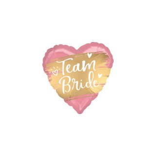 Ballon aluminium coeur rose team bride