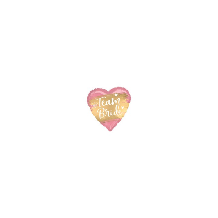 Ballon aluminium coeur rose team bride