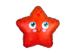 Ballon aluminium étoile de mer rouge
