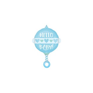 Ballon aluminium hochet bleu