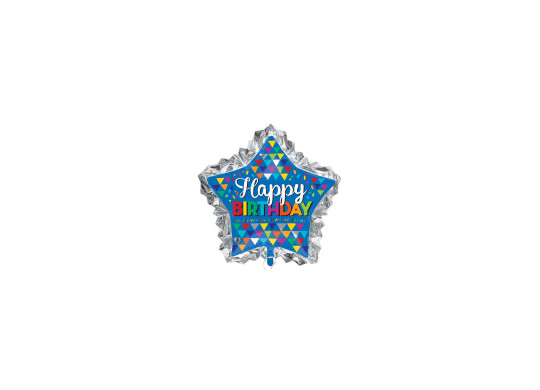 Ballon aluminium étoile joyeux anniversaire