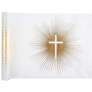 Chemin de table Communion croix or
