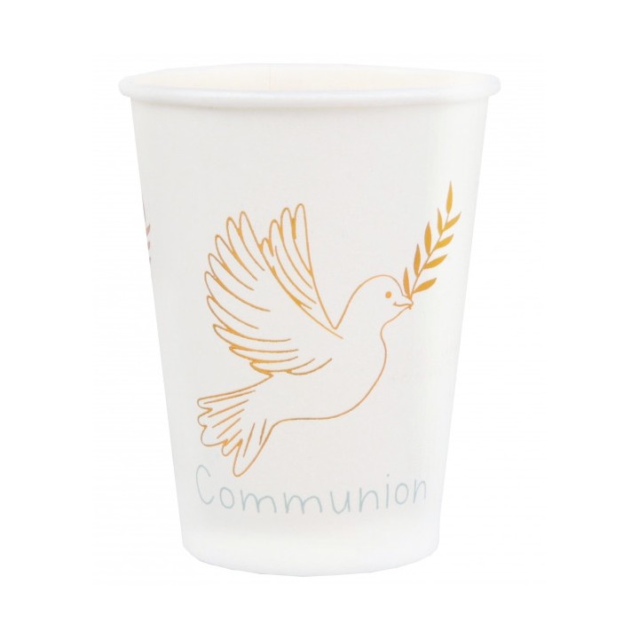 10 Gobelets communion fleurie