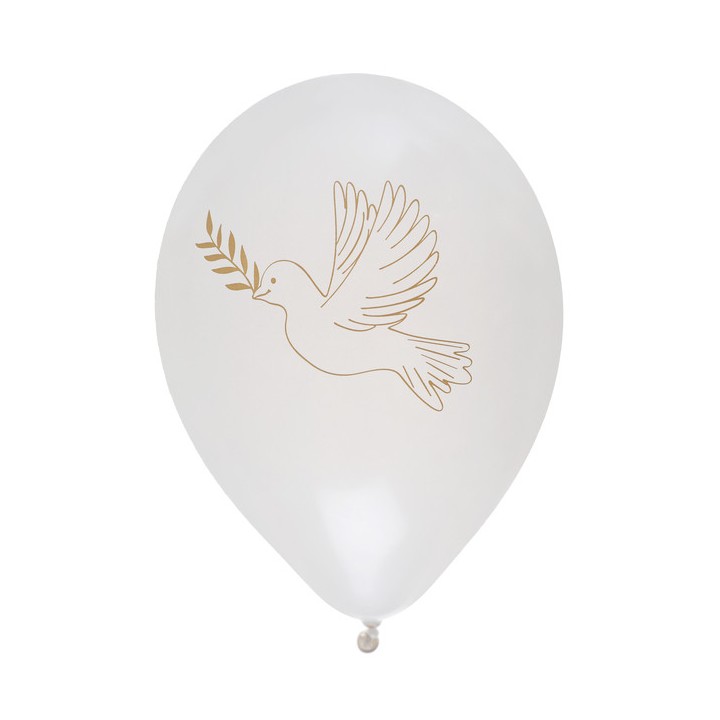 8 ballons communion fleurie