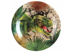 10 assiettes dinosaure vert