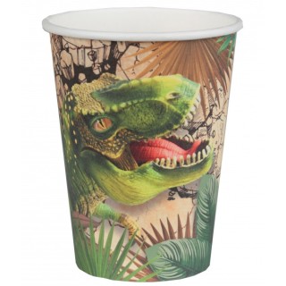 10 gobelets dinosaure vert