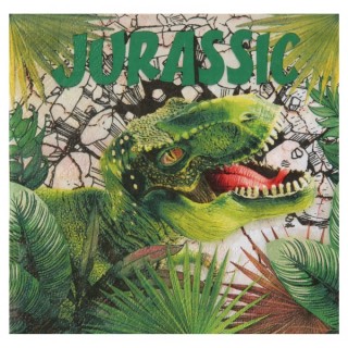 20 serviettes dinosaure vert
