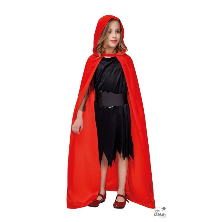 Cape enfant velours rouge